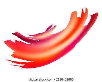 Vector Brush Stroke. Abstract Fluid Splash. Watercolor Textured Background.  Crimson Red Sale Banner Brushstroke. Isolated Splash on White Backdrop. Gradient Paintbrush.