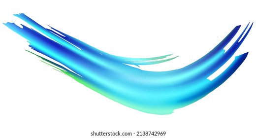 Vector Brush Stroke. Abstract Fluid Splash. Watercolor Textured Background.  Gradient Paintbrush. Isolated Splash on White Backdrop. Blue and Indigo Sale Banner Brushstroke.
