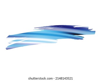 Vector Brush Stroke. Abstract Fluid Splash. Gradient Paintbrush. Blue and Indigo Watercolor Textured Background.  Isolated Splash on White Backdrop. Sale Banner Brushstroke.