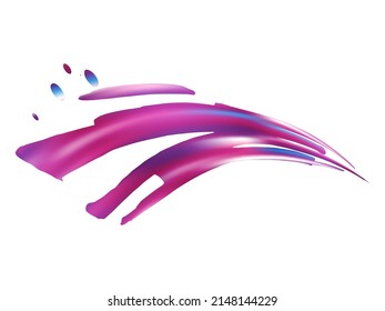 Vector Brush Stroke. Abstract Fluid Splash. Sale Banner Brushstroke. Crimson Red Gradient Paintbrush. Isolated Splash on White Backdrop. Watercolor Textured Background. 