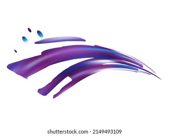 Vector Brush Stroke. Abstract Fluid Splash. Watercolor Textured Background.  Isolated Splash on White Backdrop. Gradient Paintbrush. Violet Purple Sale Banner Brushstroke.
