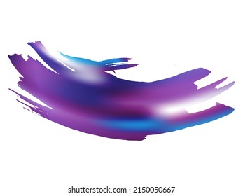 Vector Brush Stroke. Abstract Fluid Splash. Violet Purple Sale Banner Brushstroke. Gradient Paintbrush. Watercolor Textured Background.  Isolated Splash on White Backdrop.