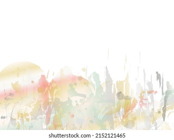 Image vectorielle Barrage de brosse. Splash Abstrait Fluide. Brosse à peinture dégradante. Planche Isolée sur Fond Blanc. Vendre Bannière Brushstroke. Arrière-Plan Texture À L'aquarelle. 