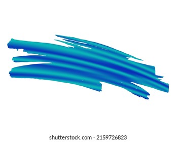 Vector Brush Stroke. Abstract Fluid Splash. Sale Banner Brushstroke. Gradient Paintbrush. Blue and Indigo Watercolor Textured Background.  Isolated Splash on White Backdrop.