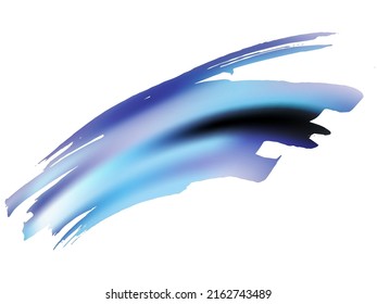 Vector Brush Stroke. Abstract Fluid Splash. Gradient Paintbrush. Isolated Splash on White Backdrop. Blue and Indigo Sale Banner Brushstroke. Watercolor Textured Background. 
