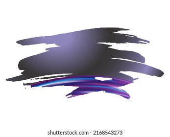 Vector Brush Stroke. Abstract Fluid Splash. Isolated Splash on White Backdrop. Gradient Paintbrush. Violet Purple Watercolor Textured Background.  Sale Banner Brushstroke.