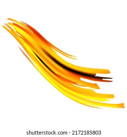 Vector Brush Stroke. Abstract Fluid Splash. Sale Banner Brushstroke. Isolated Splash on White Backdrop. Watercolor Textured Background.  Gradient Paintbrush. Fortuna Gold and Yellow
