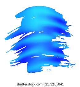 Vector Brush Stroke. Abstract Fluid Splash. Watercolor Textured Background.  Isolated Splash on White Backdrop. Gradient Paintbrush. Sale Banner Brushstroke. Blue and Indigo