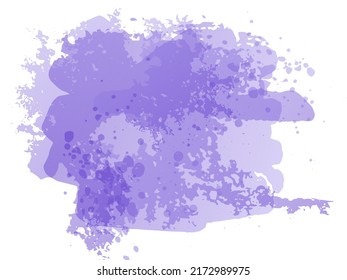 Vector Brush Stroke. Abstract Fluid Splash. Gradient Paintbrush. Violet Purple Isolated Splash on White Backdrop. Sale Banner Brushstroke. Watercolor Textured Background. 