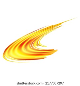 Vector Brush Stroke. Abstract Fluid Splash. Isolated Splash on White Backdrop. Watercolor Textured Background.  Sale Banner Brushstroke. Gradient Paintbrush. Fortuna Gold and Yellow