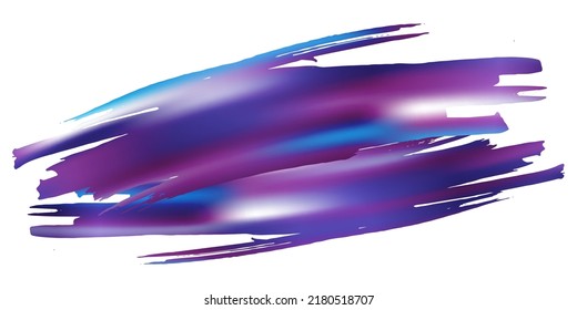Vector Brush Stroke. Abstract Fluid Splash. Watercolor Textured Background.  Sale Banner Brushstroke. Violet Purple Isolated Splash on White Backdrop. Gradient Paintbrush.
