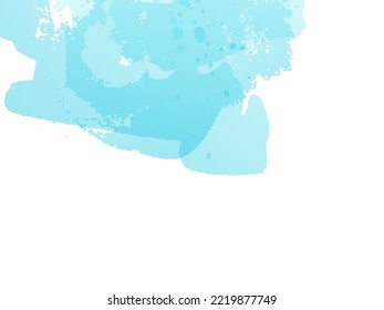 Vector Brush Stroke. Abstract Fluid Splash. Blue and Indigo Isolated Splash on White Backdrop. Gradient Paintbrush. Watercolor Textured Background.  Sale Banner Brushstroke.