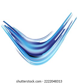 Estroque del pincel del vector. Resumen de la salpicadura de fluidos. Fondo texturado de color azul e índigo.  Splash aislado sobre fondo blanco. Pincel de pancarta de venta. Pincel de degradado.