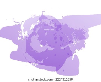Vector Brush Stroke. Abstract Fluid Splash. Violet Purple Gradient Paintbrush. Sale Banner Brushstroke. Watercolor Textured Background.  Isolated Splash on White Backdrop.