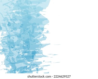 Estroque del pincel del vector. Resumen de la salpicadura de fluidos. Fondo texturado de color de agua.  Pincel de degradado. Banner de venta azul e índigo pincel. Splash aislado sobre fondo blanco.