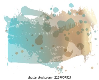 Vector Brush Stroke. Abstract Fluid Splash. Isolated Splash on White Backdrop. Sale Banner Brushstroke. Gradient Paintbrush. Watercolor Textured Background.  Blue and Indigo
