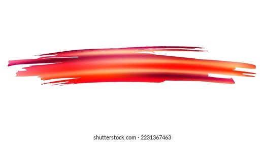 Vector Brush Stroke. Abstract Fluid Splash. Watercolor Textured Background.  Isolated Splash on White Backdrop. Gradient Paintbrush. Crimson Red Sale Banner Brushstroke.