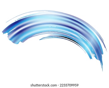 Vector Brush Stroke. Abstract Fluid Splash. Gradient Paintbrush. Sale Banner Brushstroke. Watercolor Textured Background.  Blue and Indigo Isolated Splash on White Backdrop.