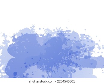 Vector Brush Stroke. Abstract Fluid Splash. Sale Banner Brushstroke. Gradient Paintbrush. Isolated Splash on White Backdrop. Watercolor Textured Background.  Blue and Indigo