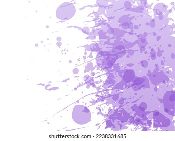 Vector Brush Stroke. Abstract Fluid Splash. Violet Purple Isolated Splash on White Backdrop. Watercolor Textured Background.  Sale Banner Brushstroke. Gradient Paintbrush.