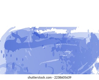 Vector Brush Stroke. Abstract Fluid Splash. Gradient Paintbrush. Watercolor Textured Background.  Sale Banner Brushstroke. Blue and Indigo Isolated Splash on White Backdrop.
