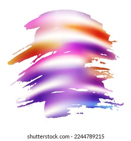 Vector Brush Stroke. Abstract Fluid Splash. Sale Banner Brushstroke. Gradient Paintbrush. Watercolor Textured Background.  Violet Purple Isolated Splash on White Backdrop.