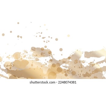 Vector Brush Stroke. Abstract Fluid Splash. Sale Banner Brushstroke. Isolated Splash on White Backdrop. Watercolor Textured Background.  Gradient Paintbrush. Gold Orange