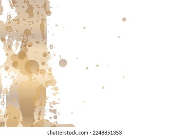 Vector Brush Stroke. Abstract Fluid Splash. Gradient Paintbrush. Watercolor Textured Background.  Gold Orange Isolated Splash on White Backdrop. Sale Banner Brushstroke.