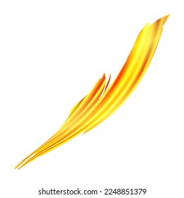 Vector Brush Stroke. Abstract Fluid Splash. Isolated Splash on White Backdrop. Fortuna Gold and Yellow Gradient Paintbrush. Sale Banner Brushstroke. Watercolor Textured Background. 