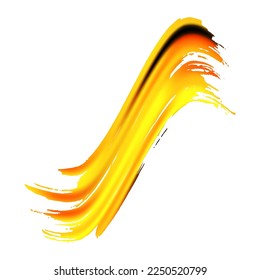 Vector Brush Stroke. Abstract Fluid Splash. Gradient Paintbrush. Sale Banner Brushstroke. Isolated Splash on White Backdrop. Watercolor Textured Background.  Fortuna Gold and Yellow