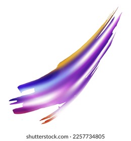 Vector Brush Stroke. Abstract Fluid Splash. Gradient Paintbrush. Watercolor Textured Background.  Isolated Splash on White Backdrop. Sale Banner Brushstroke. Violet Purple