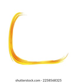 Vector Brush Stroke. Abstract Fluid Splash. Sale Banner Brushstroke. Isolated Splash on White Backdrop. Watercolor Textured Background.  Fortuna Gold and Yellow Gradient Paintbrush.