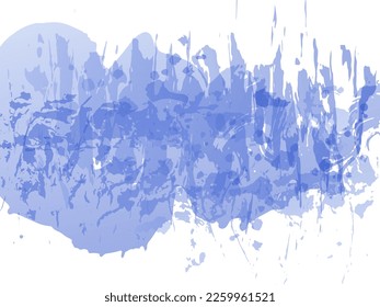 Vector Brush Stroke. Abstract Fluid Splash. Gradient Paintbrush. Watercolor Textured Background.  Blue and Indigo Sale Banner Brushstroke. Isolated Splash on White Backdrop.