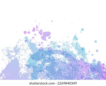 Vector Brush Stroke. Abstract Fluid Splash. Gradient Paintbrush. Sale Banner Brushstroke. Watercolor Textured Background.  Blue and Indigo Isolated Splash on White Backdrop.