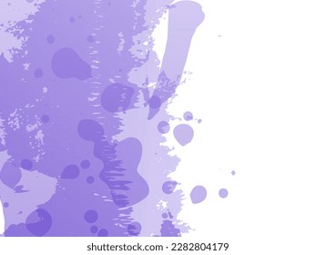 Vector Brush Stroke. Abstract Fluid Splash. Watercolor Textured Background.  Violet Purple Gradient Paintbrush. Sale Banner Brushstroke. Isolated Splash on White Backdrop.