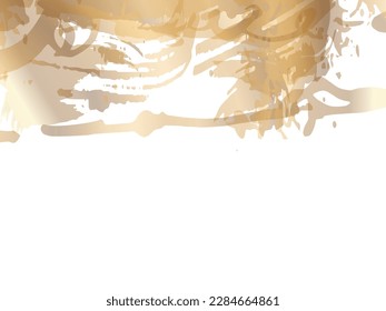 Vector Brush Stroke. Abstract Fluid Splash. Gradient Paintbrush. Gold Orange Sale Banner Brushstroke. Watercolor Textured Background.  Isolated Splash on White Backdrop.