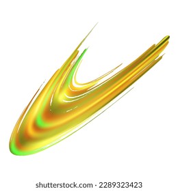 Vector Brush Stroke. Abstract Fluid Splash. Fortuna Gold and Yellow Gradient Paintbrush. Isolated Splash on White Backdrop. Watercolor Textured Background.  Sale Banner Brushstroke.