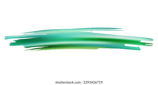 Vector Brush Stroke. Abstract Fluid Splash. Isolated Splash on White Backdrop. Sale Banner Brushstroke. Watercolor Textured Background.  Gradient Paintbrush. Green and Teal