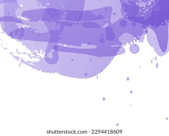 Vector Brush Stroke. Abstract Fluid Splash. Isolated Splash on White Backdrop. Gradient Paintbrush. Violet Purple Watercolor Textured Background.  Sale Banner Brushstroke.