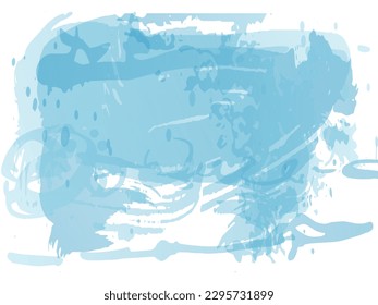 Vector Brush Stroke. Abstract Fluid Splash. Sale Banner Brushstroke. Gradient Paintbrush. Watercolor Textured Background.  Blue and Indigo Isolated Splash on White Backdrop.