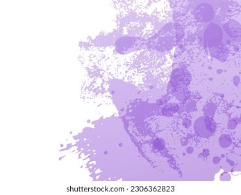 Vector Brush Stroke. Abstract Fluid Splash. Gradient Paintbrush. Sale Banner Brushstroke. Watercolor Textured Background.  Isolated Splash on White Backdrop. Violet Purple