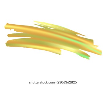Vector Brush Stroke. Abstract Fluid Splash. Gradient Paintbrush. Isolated Splash on White Backdrop. Fortuna Gold and Yellow Watercolor Textured Background.  Sale Banner Brushstroke.