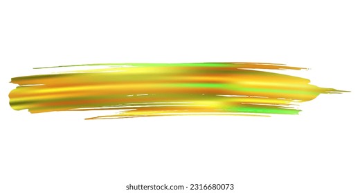 Vector Brush Stroke. Abstract Fluid Splash. Isolated Splash on White Backdrop. Watercolor Textured Background.  Fortuna Gold and Yellow Sale Banner Brushstroke. Gradient Paintbrush.