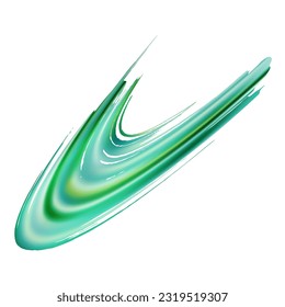 Vector Brush Stroke. Abstract Fluid Splash. Isolated Splash on White Backdrop. Gradient Paintbrush. Sale Banner Brushstroke. Green and Teal Watercolor Textured Background. 