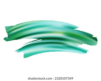 Vector Brush Stroke. Abstract Fluid Splash. Watercolor Textured Background.  Isolated Splash on White Backdrop. Gradient Paintbrush. Sale Banner Brushstroke. Green and Teal