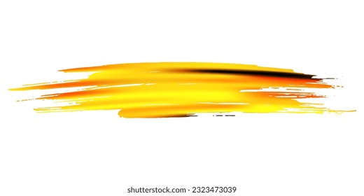 Vector Brush Stroke. Abstract Fluid Splash. Isolated Splash on White Backdrop. Gradient Paintbrush. Sale Banner Brushstroke. Fortuna Gold and Yellow Watercolor Textured Background. 