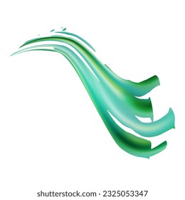 Vector Brush Stroke. Abstract Fluid Splash. Sale Banner Brushstroke. Isolated Splash on White Backdrop. Gradient Paintbrush. Green and Teal Watercolor Textured Background. 