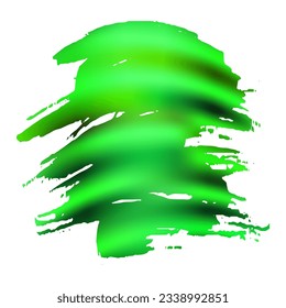 Vector Brush Stroke. Abstract Fluid Splash. Gradient Paintbrush. Watercolor Textured Background.  Isolated Splash on White Backdrop. Sale Banner Brushstroke. Green and Teal