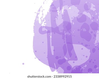 Vector Brush Stroke. Abstract Fluid Splash. Watercolor Textured Background.  Gradient Paintbrush. Sale Banner Brushstroke. Violet Purple Isolated Splash on White Backdrop.