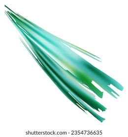 Vector Brush Stroke. Abstract Fluid Splash. Isolated Splash on White Backdrop. Watercolor Textured Background.  Sale Banner Brushstroke. Gradient Paintbrush. Green and Teal
